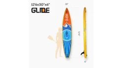 Glide Quest Inflatable Paddle Board -Deals Aqua Kayaks Store opplanet glide quest inflatable paddle board blue orange yellow 12ft 6inx 30in x 6in o2 qest u 1