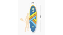Glide Retro Inflatable Paddle Board -Deals Aqua Kayaks Store opplanet glide retro inflatable paddle board blue yellow 10ft 6 x 33in x 6in o2 ret bl u 1