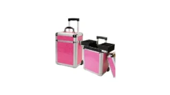 TZ Case AB331T-PA Miniature Professional Rolling Beauty Case Pink Alligator
